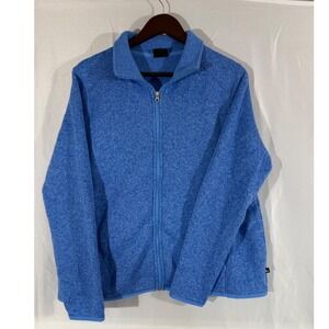 Eddie Bauer Womens XL Blue Fleece Full Zip Jacket Outdoor Activewear
